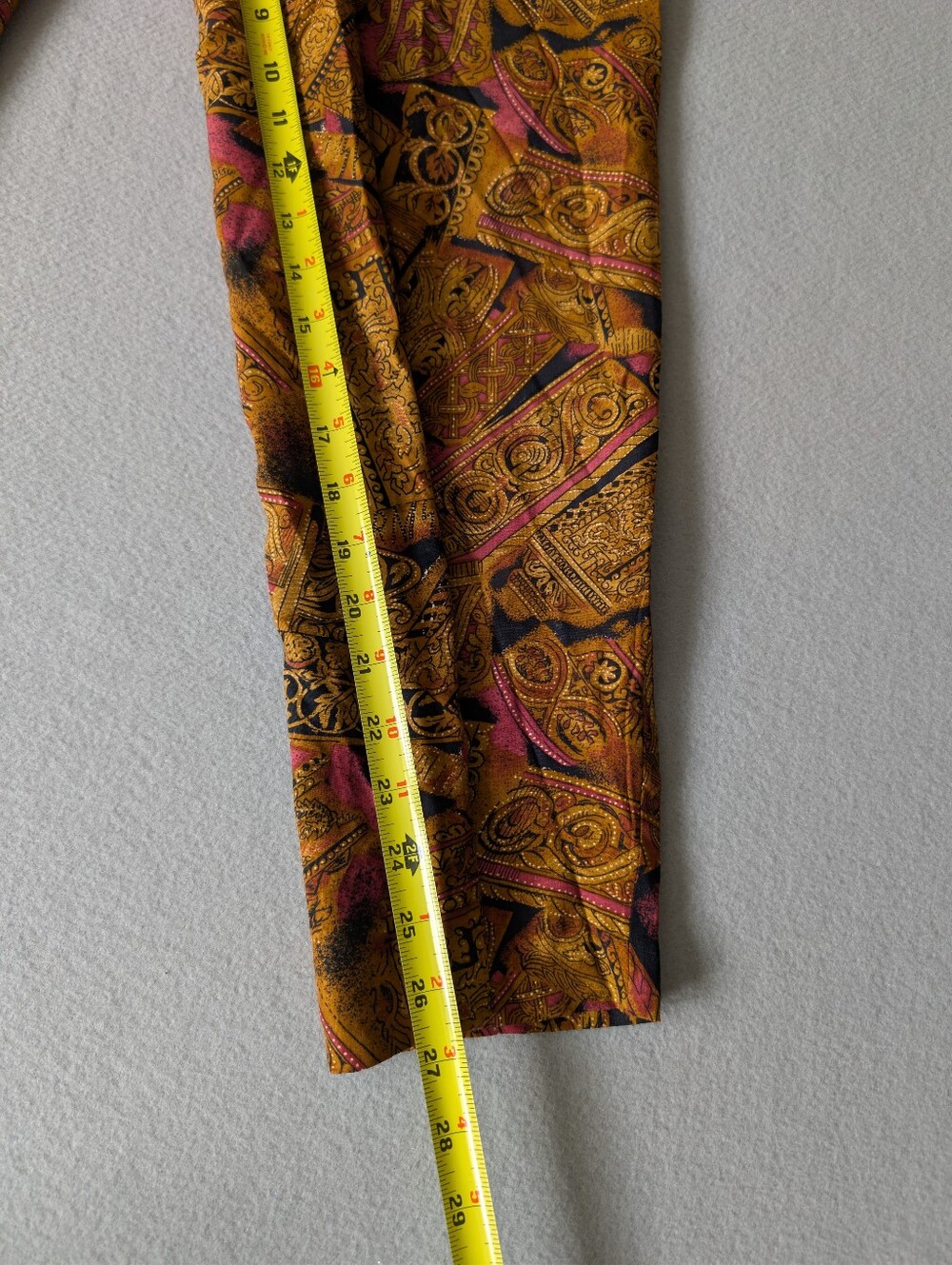 Vintage Maximalist High Waisted Baroque Print Trousers Mob Wife Sz 10 Medium - Picture 15 of 15